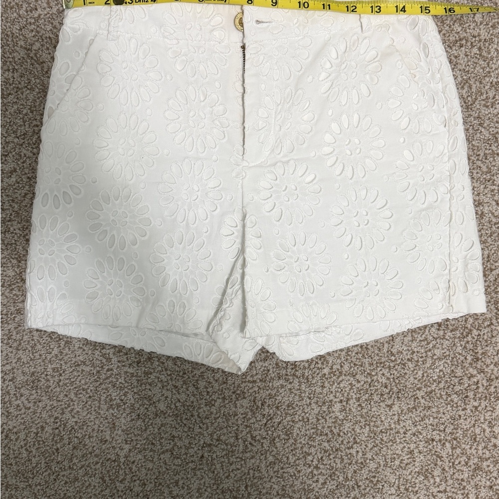 Lilly Pulitzer White Floral High Waist Shorts